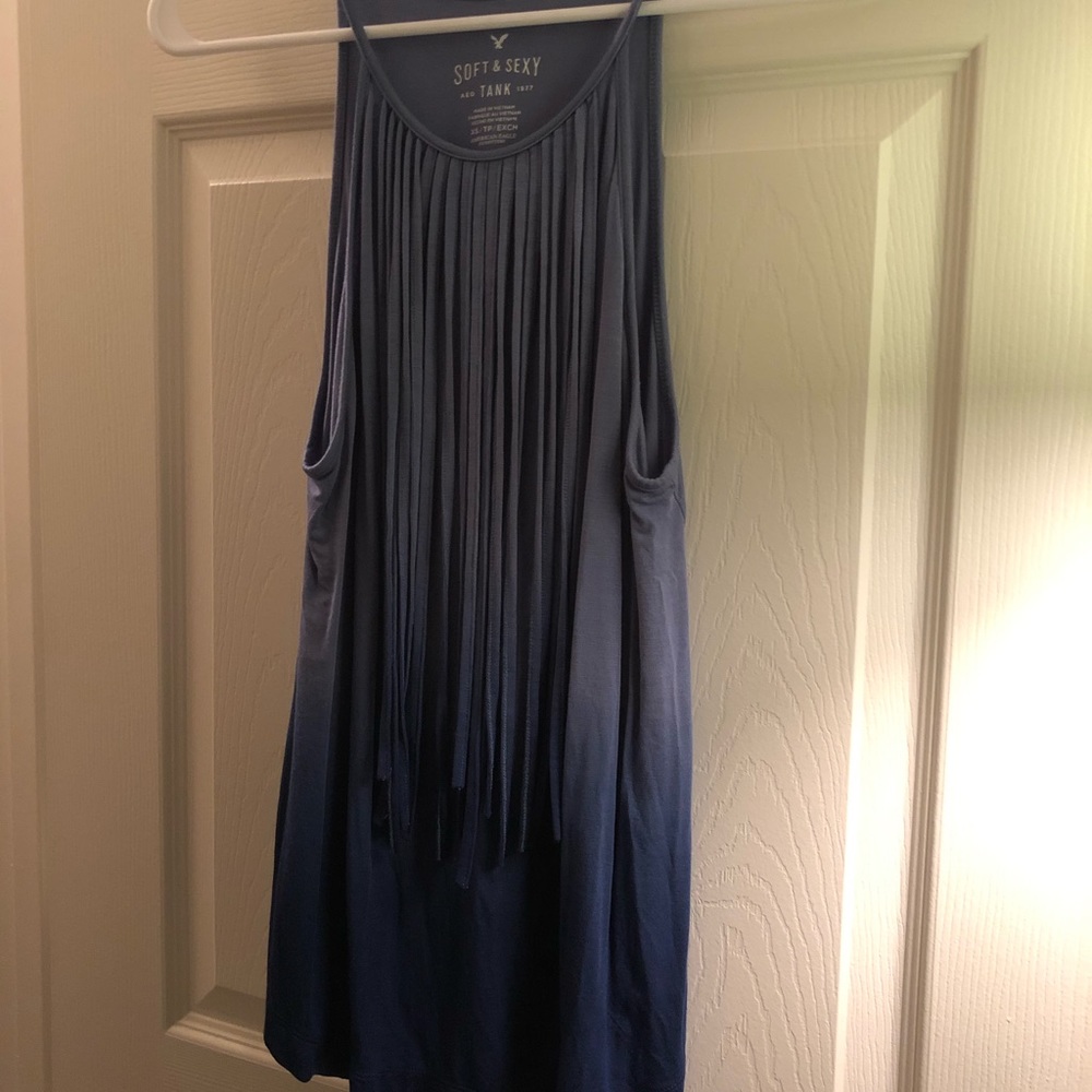 American eagle blue hombre tank top